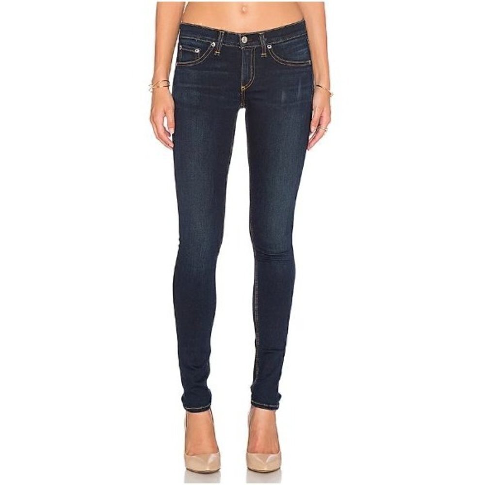 Rag & Bone Dark Blue Dearborn Wash Slim Skinny Mid Rise Jeans 25โ